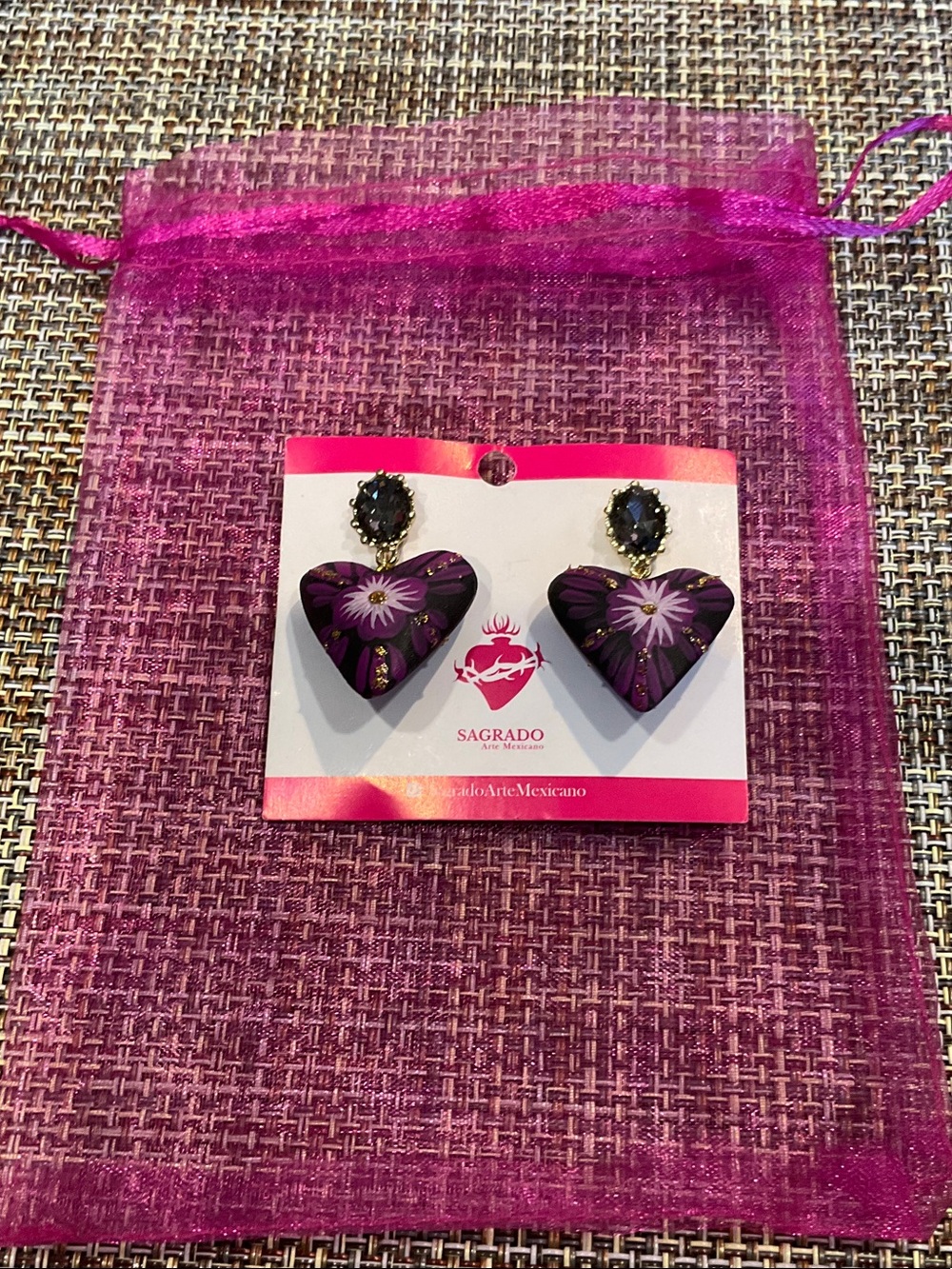 Earrings bohemian Mexican art